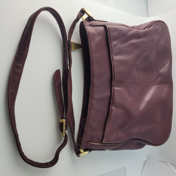Vintage Etienne Aigner Burgundy Dark Red Leather Shoulder Bag Purse 11x7" - Picture 15 of 16